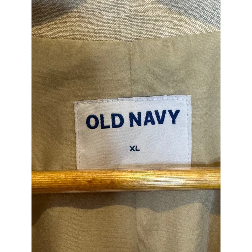 Old Navy Mens XL Linen Blend Blazer Sport Coat Beige Beachy Wedding Lightweight